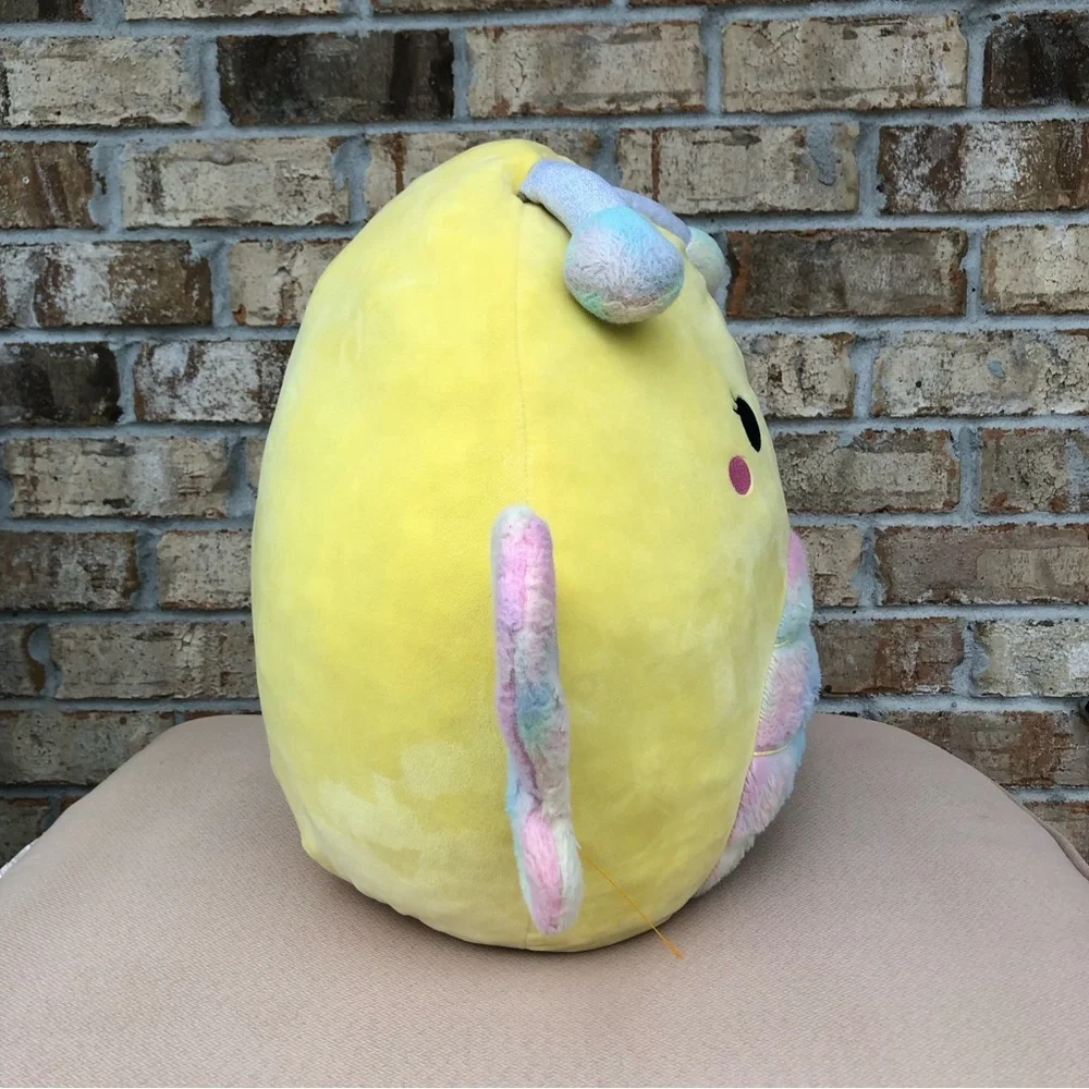 Kellytoy Squishmallow 18” Nixie Butterfly Soft‎ Yellow Tie Dye Plush Pillow